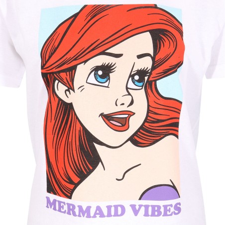 T shirt à manches courtes The Little Mermaid Mermaid Vibes Blanc Unis