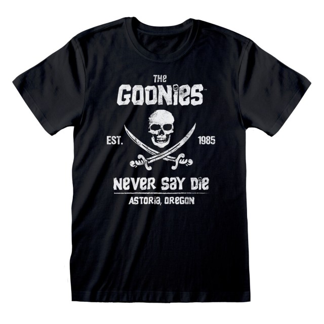 T-Shirt met Korte Mouwen The Goonies Never Say Die Zwart Uniseks