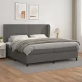 cadre de lit avec matelas Gris 200x200 cm Similicuir