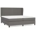 cadre de lit avec matelas Gris 200x200 cm Similicuir