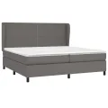 cadre de lit avec matelas Gris 200x200 cm Similicuir