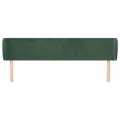 Tête de lit avec oreilles Vert foncé 203x23x78/88 cm Velours