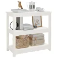 Table console Blanc 80x40x74 cm Bois massif de pin