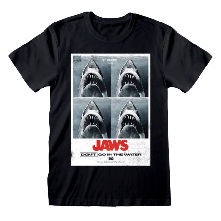 T-Shirt met Korte Mouwen Jaws Don´t Go In The Water Zwart Uniseks