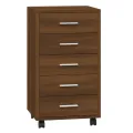 Armoire à tiroirs avec roulettes Chêne marron Bois d'ingénierie