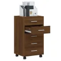 Armoire à tiroirs avec roulettes Chêne marron Bois d'ingénierie