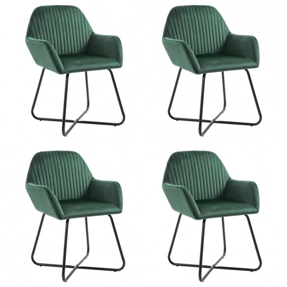 Chaises à manger lot de 4 vert velours