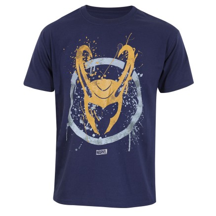 T-Shirt met Korte Mouwen Marvel Splatter Logo Blauw Uniseks