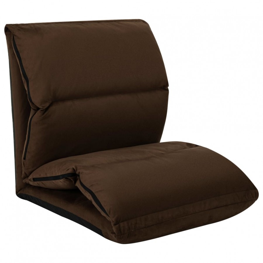 Chaise pliable de sol Marron Microfibre