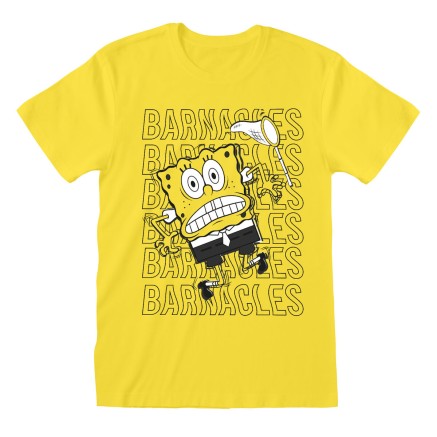 Uniseks T-Shirt met Korte Mouwen Spongebob Barnacles Geel