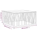 Table basse 100x100x50 cm acier inoxydable et verre