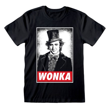 Maglia a Maniche Corte Unisex Willy Wonka Wonka Nero