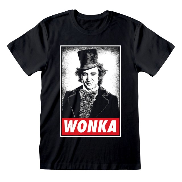 Maglia a Maniche Corte Unisex Willy Wonka Wonka Nero