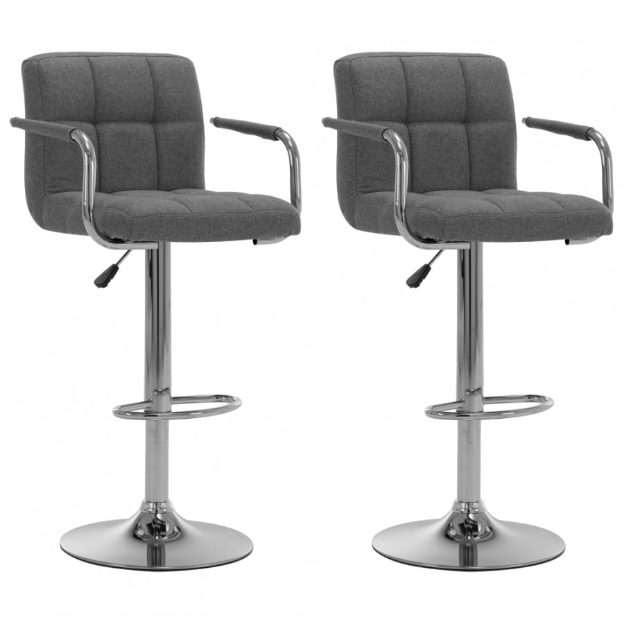 Chaises de bar lot de 2 gris clair tissu