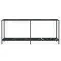 Table console Noir 180x35x75,5 cm Verre trempé