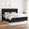 cadre de lit avec matelas Noir 200x200 cm Tissu