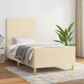 Cadre de lit sans matelas crème 80x200 cm tissu