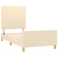 Cadre de lit sans matelas crème 80x200 cm tissu