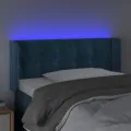 Tête de lit à LED Bleu foncé 83x16x78/88 cm Velours