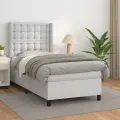 cadre de lit avec matelas Blanc 100x200cm Similicuir