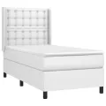 cadre de lit avec matelas Blanc 100x200cm Similicuir