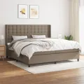 cadre de lit avec matelas Taupe 200x200 cm Tissu