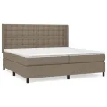 cadre de lit avec matelas Taupe 200x200 cm Tissu