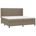 cadre de lit avec matelas Taupe 200x200 cm Tissu