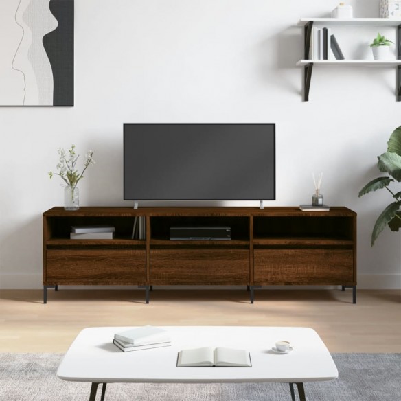 Meuble TV chêne marron 150x30x44,5 cm bois d'ingénierie