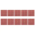 Carreaux de terrasse 10 pcs Rouge 30,5x30,5 cm Plastique
