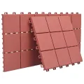 Carreaux de terrasse 10 pcs Rouge 30,5x30,5 cm Plastique