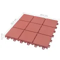 Carreaux de terrasse 10 pcs Rouge 30,5x30,5 cm Plastique