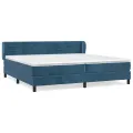 cadre de lit et matelas Bleu foncé 200x200cm Velours