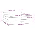 cadre de lit et matelas Bleu foncé 200x200cm Velours