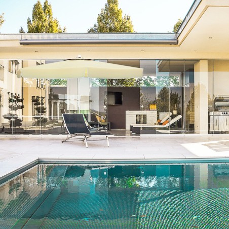 Marbueno Sombrilla Aluminio 8 Barillas D270 cm Polyester Blanca Jardin