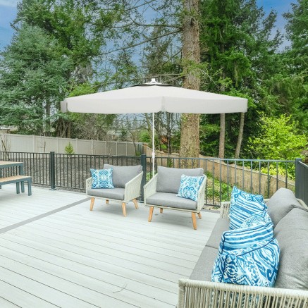 Parasol Marbueno Blanc Polyester Aluminium Ø 300 cm 2