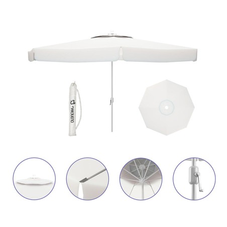 Parasoll Marbueno Wit Polyester Aluminium Ø 300 cm