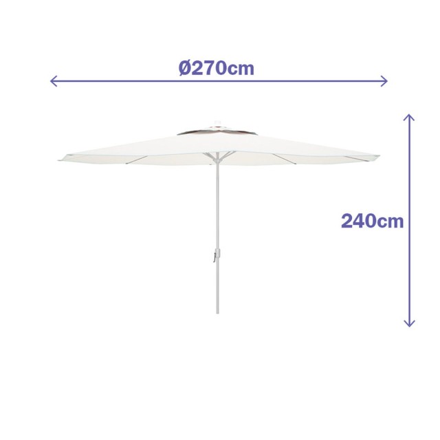 Sunshade Marbueno White Polyester Steel Ø 270 cm