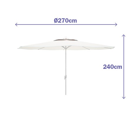Sunshade Marbueno White Polyester Steel Ø 270 cm