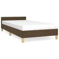 Cadre de lit sans matelas marron foncé 80x200 cm tissu