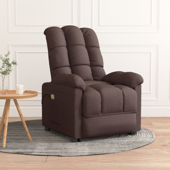 Fauteuil de massage Marron foncé Tissu