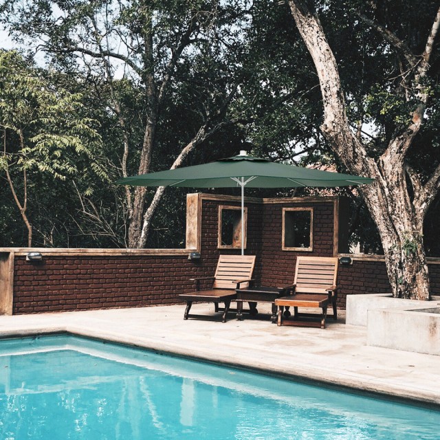 Marbueno Parasol Acier 8 Baleines D300 cm Polyester Vert Jardin, Pisci