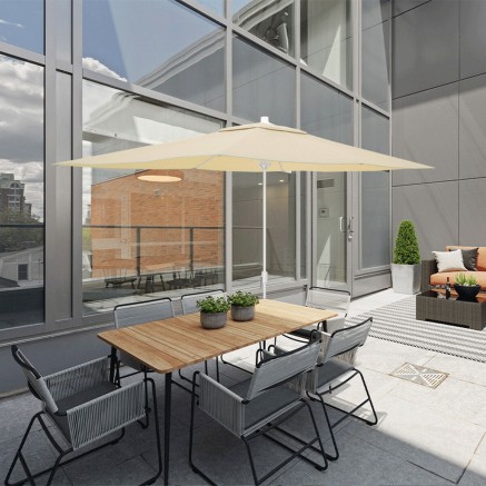 Marbueno Parasol Staal 6 Ribben D200x300 cm Polyester Beige Tuin, Zwem 2