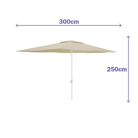 Marbueno Parasol Staal 6 Ribben D200x300 cm Polyester Beige Tuin, Zwem
