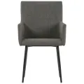 Chaises à manger et accoudoirs lot de 2 taupe tissu