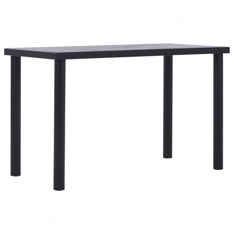 Table de salle à manger Noir et gris béton 120x60x75 cm MDF