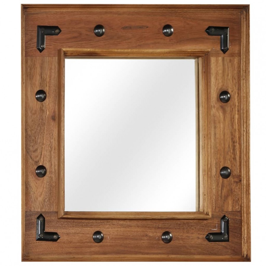 Miroir Bois d'acacia massif 50 x 50 cm