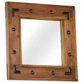 Miroir Bois d'acacia massif 50 x 50 cm