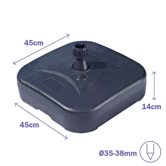 Marbueno Base de Parasol en Plastique 20L Jardin, Piscine et Terrasse