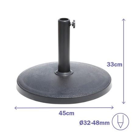 Base for beach umbrella Marbueno Black Cement 45 x 33 x 44 cm 2